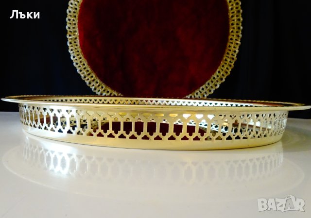 Бронзов поднос,съд за сервиране 33 см.,ажур. , снимка 2 - Антикварни и старинни предмети - 40589412