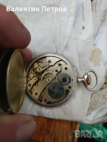 сребърен джобен часовник, снимка 2 - Джобни - 53427279