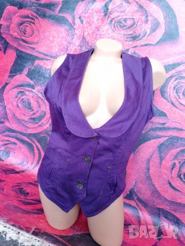 Лилав дамски дънков елек - елече Л