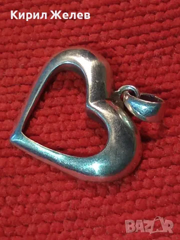 РОМАНТИЧЕН СРЕБЪРЕН ПЕНДАНТ СЪРЧИЦЕ СРЕБРО 925 с БЯЛА ПОЗЛАТА АРТ ВИСУЛКА МЕДАЛЬОН 17417, снимка 10 - Колиета, медальони, синджири - 46271030