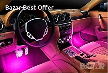  Интериорно LED RGB осветление за автомобил с дистанционно, снимка 6 - Аксесоари и консумативи - 36908893