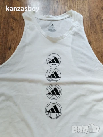 Adidas Run Logo Tank Top - страхотен мъжки потник КАТО НОВ 2ХЛ, снимка 4 - Тениски - 51408082