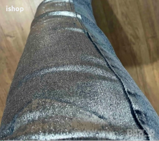 Сребристи Дънки, снимка 2 - Дънки - 51661181