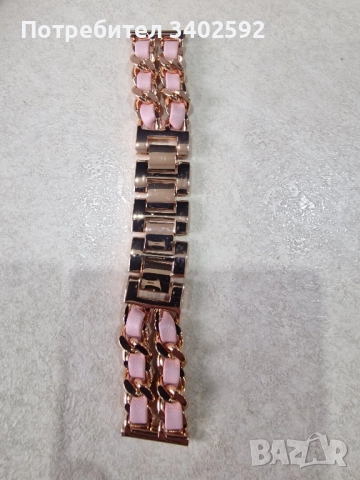 20мм красива каишка за часовник с мотиви златно и кожа, снимка 3 - Дамски - 51922998