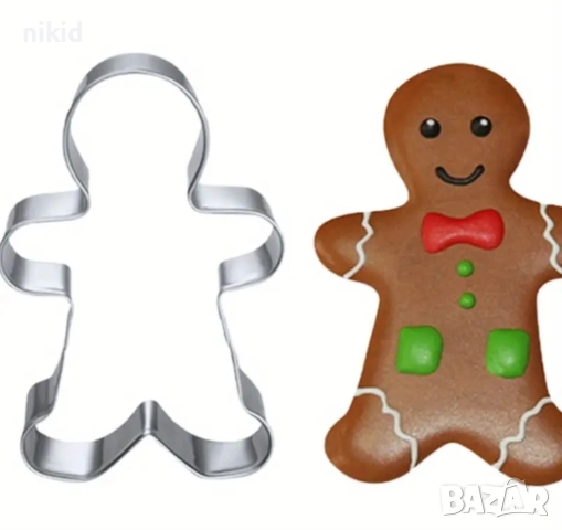 8*6 джинджифилово човече коледни сладки Метална форма резец украса бисквитки фондан тесто шоколад, снимка 4 - Форми - 22937322