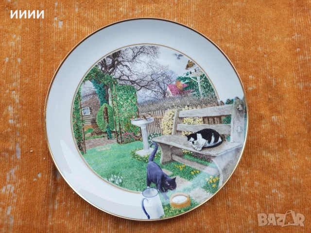 Порцеланова чиния картина, снимка 2 - Антикварни и старинни предмети - 53604553