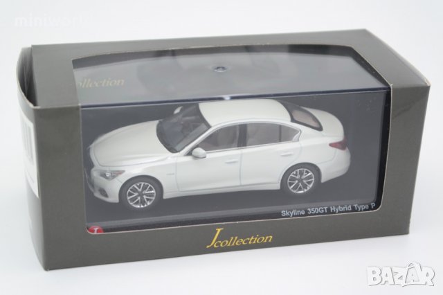 Nissan Skyline 350GT Hybrid V37 - мащаб 1:43 на J-Collection модела е нов в PVC дисплей-кейс, снимка 8 - Колекции - 27648934