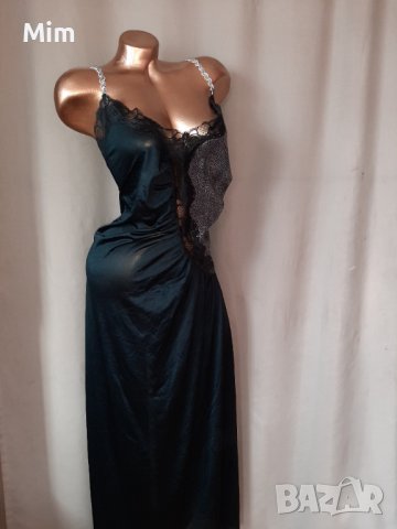 XXL Черна дълга нощница за едра дама