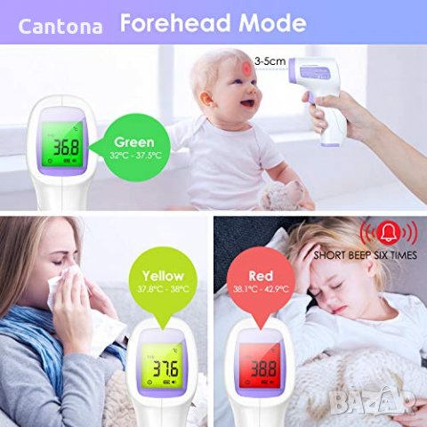 Професионален инфрачервен термометър, цифров термометър за чело за измерване на хора и предмети, снимка 5 - Други - 35406448