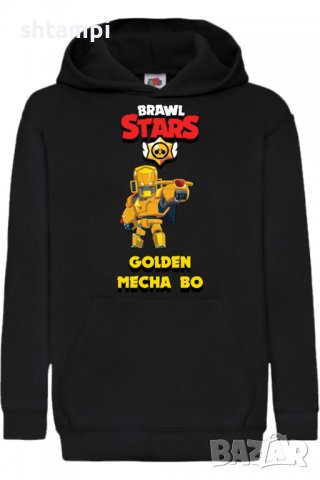 Детски Суитчър/Суитшърт Golden Mecha Bo,Brawl Stars,Игра,Подарък,Изненада,Забавление,Рожден Ден