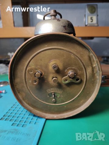 Немски Механичен Часовник Будилник Хамбург Американ , снимка 8 - Антикварни и старинни предмети - 37113103