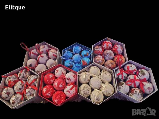 Комплект от 14 топки за елха, различни видове