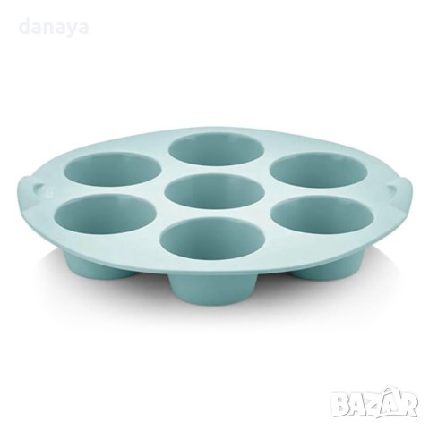 4373 Кръгла силиконова форма за мъфини, 7 гнезда, снимка 6 - Форми - 43694861