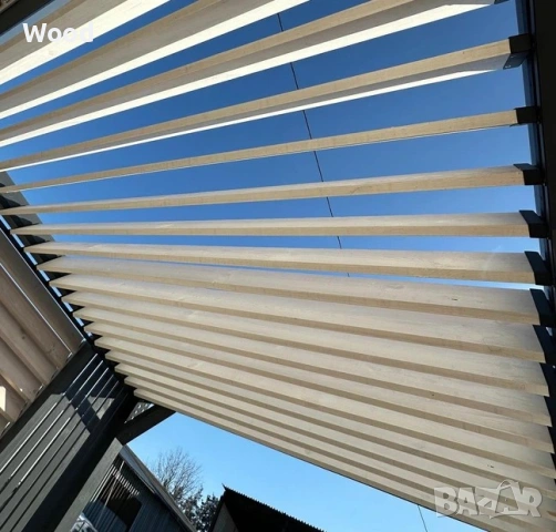 Жалюзи, ламелно ограждение за тераса, ограда, балкон и прегради 120×60 см – комплект – съвременна за, снимка 9 - Огради и мрежи - 53450697