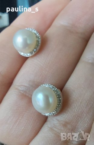 Японски дизайнерски обеци с естествена перла и циркон - проба 925 / Oт "Swan" pearls , снимка 8 - Обеци - 33148077