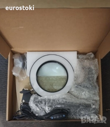 Настолна лупа с осветление STRBDYI, 10X увеличение, лупа с LED светлина, регулируемо рамо, с основа , снимка 6 - Други инструменти - 51854945