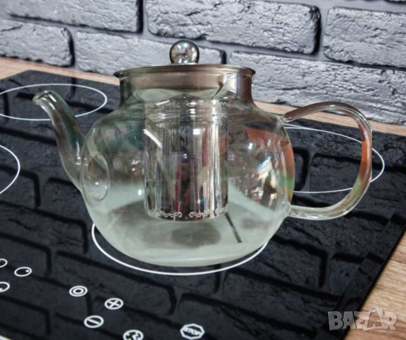 Прозрачен стъклен чайник с инфузер за кафе и чай, снимка 6 - Други - 44881012