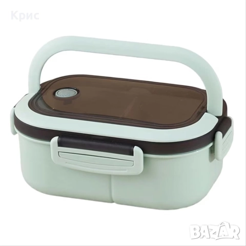 Кутия за храна, С отдушник, Вакуум вентил, С дръжка, 1.2л, Зелен, снимка 2 - Кутии за храна - 52562289