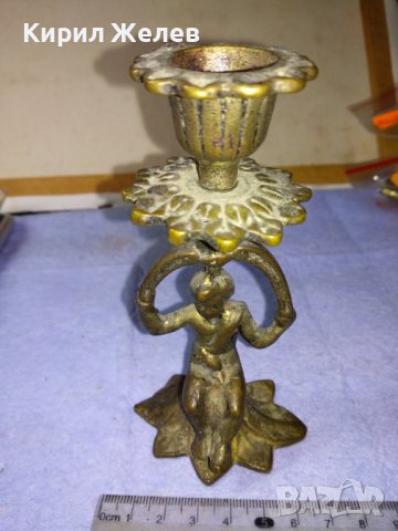 Старинен АР НУВО КОЛЕКЦИОНЕРСКИ ФИГУРАЛЕН БРОНЗОВ СВЕЩНИК Чист БРОНЗ с АВТЕНТИЧНА ПАТИНА 41409, снимка 13 - Колекции - 43888576