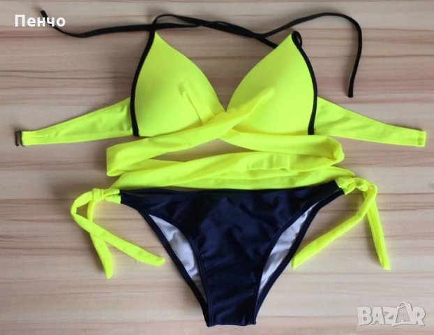 2022 Секси бикини Сутиен Дамски Бански Костюм цветен за момичета Комплект с подплънки Плажен нова мо, снимка 6 - Бански костюми - 28038151