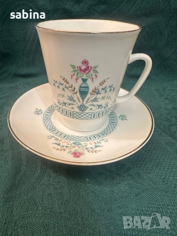 Двоен сет/сервиз от костен порцелан на ЛФЗ Ломоносов, снимка 5 - Сервизи - 52588135