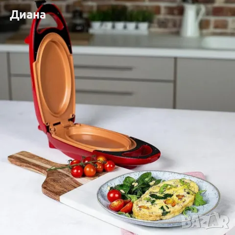 Red Copper 5 Minute Chef уред за бързо готвене с керамични плочи, мощност 800W