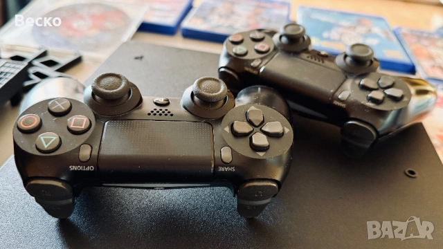 PlayStation 4 Slim 1TB + 2 джойстика + 7 игри + охлаждане, снимка 4 - PlayStation конзоли - 53259832