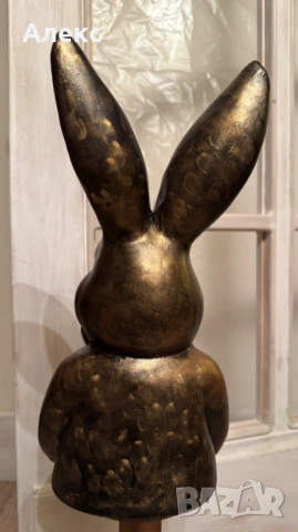 Голям Великденски заек, масивен, ръчно рисуван., снимка 4 - Декорация за дома - 53156660