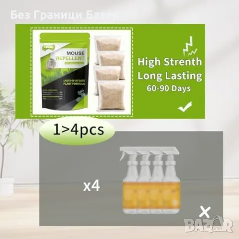 Нов Натурален репелент за мишки и плъхове с ментово масло – 6 броя Защита дом, снимка 2 - Други стоки за дома - 48556130
