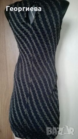Рокля в черно и златисто 👗🍀 S,M👗🍀 арт.230, снимка 3 - Рокли - 27340858