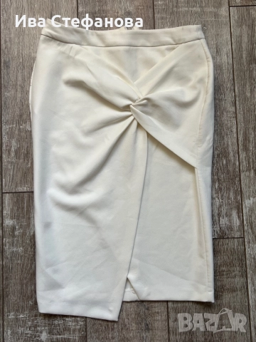 Нова бяла елегантна миди midi дължина River Island , снимка 3 - Поли - 36999650