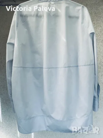 COS Швеция плътна небесносиня риза овърсайз, снимка 5 - Ризи - 47362363