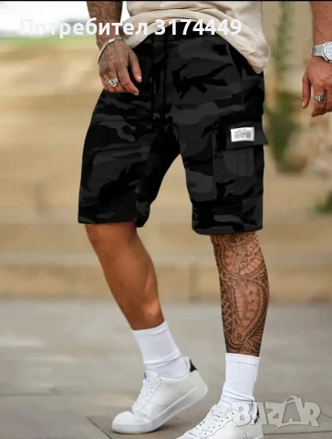 черни, мъжки, къси гащи, снимка 2 - Къси панталони - 51117326