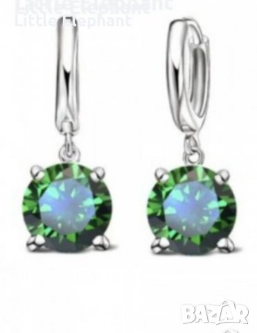 Сребърно колие с ланче,green/Сребърни висящи обеци,green/нови, снимка 2 - Колиета, медальони, синджири - 37841159