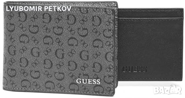 Guess Мъжки Кожен Черен Портфейл Портмоне Нов Оригинален, снимка 1