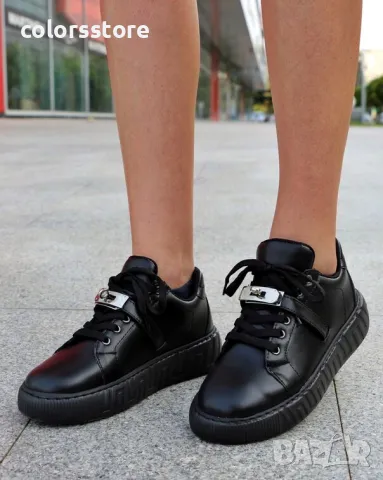 Равни кецове - черна кожа - MLM900, снимка 2 - Кецове - 39719917