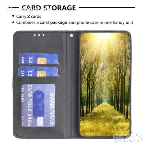 Xiaomi Redmi Note 14 4G Rhombus Texture Magnetic Wallet Кожен Калъф и Протектор, снимка 9 - Калъфи, кейсове - 50891689