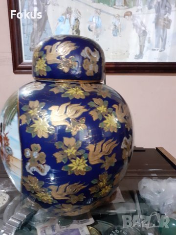 Сатцума Satsuma стара голяма ваза буркан порцелан маркирана, снимка 2 - Антикварни и старинни предмети - 43170926