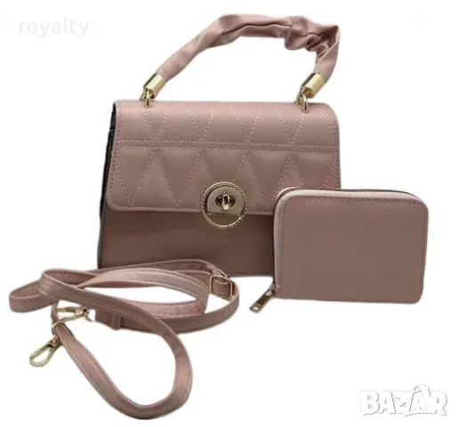Чаровна дамска чанта в комплект с портмоне, снимка 5 - Чанти - 49002509