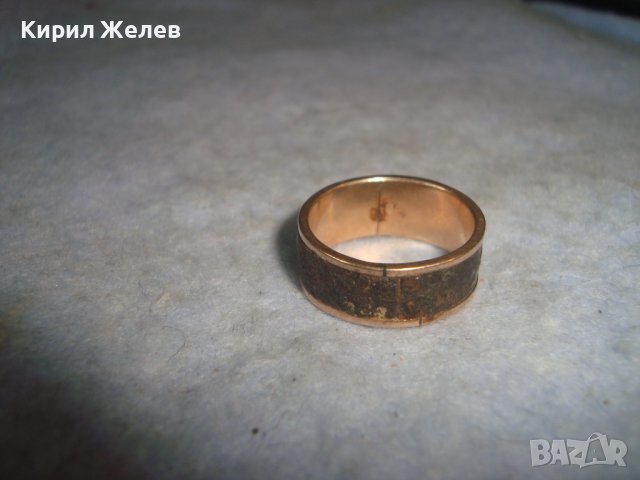 МНОГО РЯДКА ИЗРАБОТКА СТАР ПРЪСТЕН ЖЕЛЯЗО с ПОЗЛАТА КОЛЕКЦИОНЕРСКИ 29467, снимка 5 - Антикварни и старинни предмети - 37787272