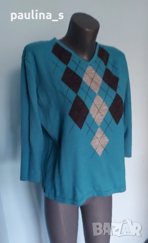 Марков винтидж пуловер тип туника "Mari Malva" / голям размер 