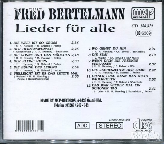 Fred Bertelman, снимка 2 - CD дискове - 34707863