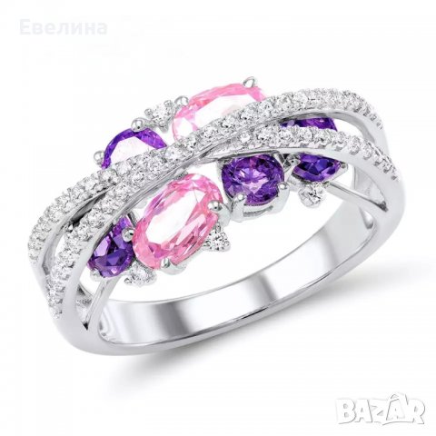 Дамски комплект пръстен и обеци, щампа 925 сребро, снимка 2 - Бижутерийни комплекти - 38154022