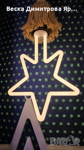 Коледна декоративна LED крушка – топла светлина, две форми: Звезда или Елха, снимка 8 - Декорация за дома - 52628525