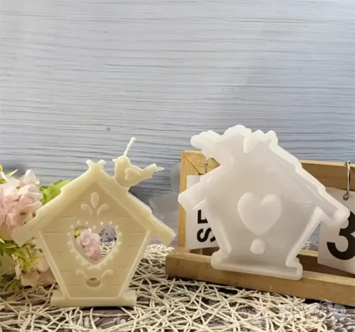 Молд къщичка с птица, снимка 3 - Форми - 48395130