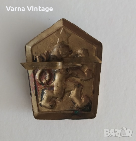 Кокарда на редник Чехословакия, ЧССР. 50-70 г., снимка 2 - Антикварни и старинни предмети - 44908705