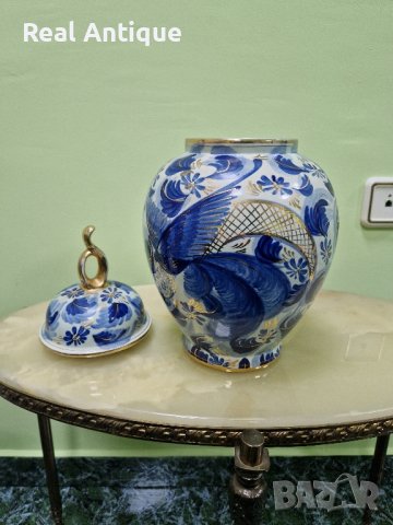 Красива голяма антикварна белгийска порцеланова урна H.BEQUET , снимка 3 - Декорация за дома - 44015514