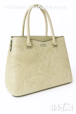 Елегантна дамска чанта с флорална бродерия