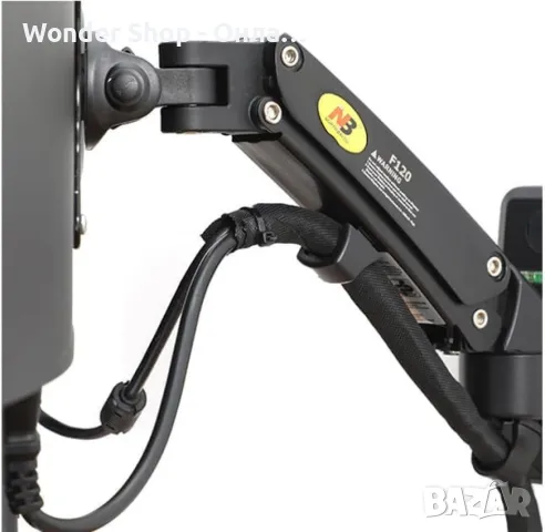 🖥️ Ергономична гъвкава стойка за стена с едно удължение за монитори и телевизори (17"-27"), NB F120, снимка 3 - Стойки, 3D очила, аксесоари - 48936962