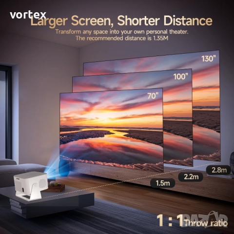 Смарт проектор Magcubic HY350MAX Android 14 900ANSI Wifi6 BT5.4, снимка 3 - Плейъри, домашно кино, прожектори - 52751805